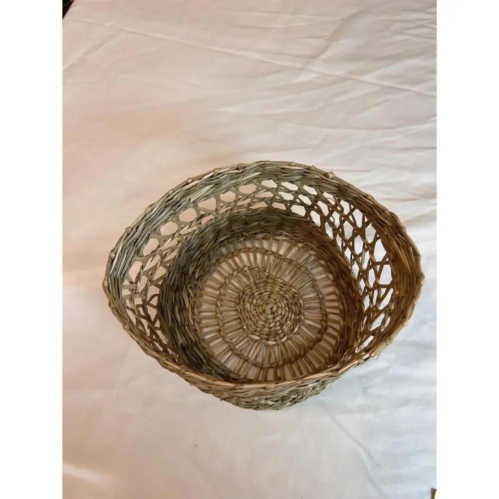 Boho Rattan Wicker Basket 6.5